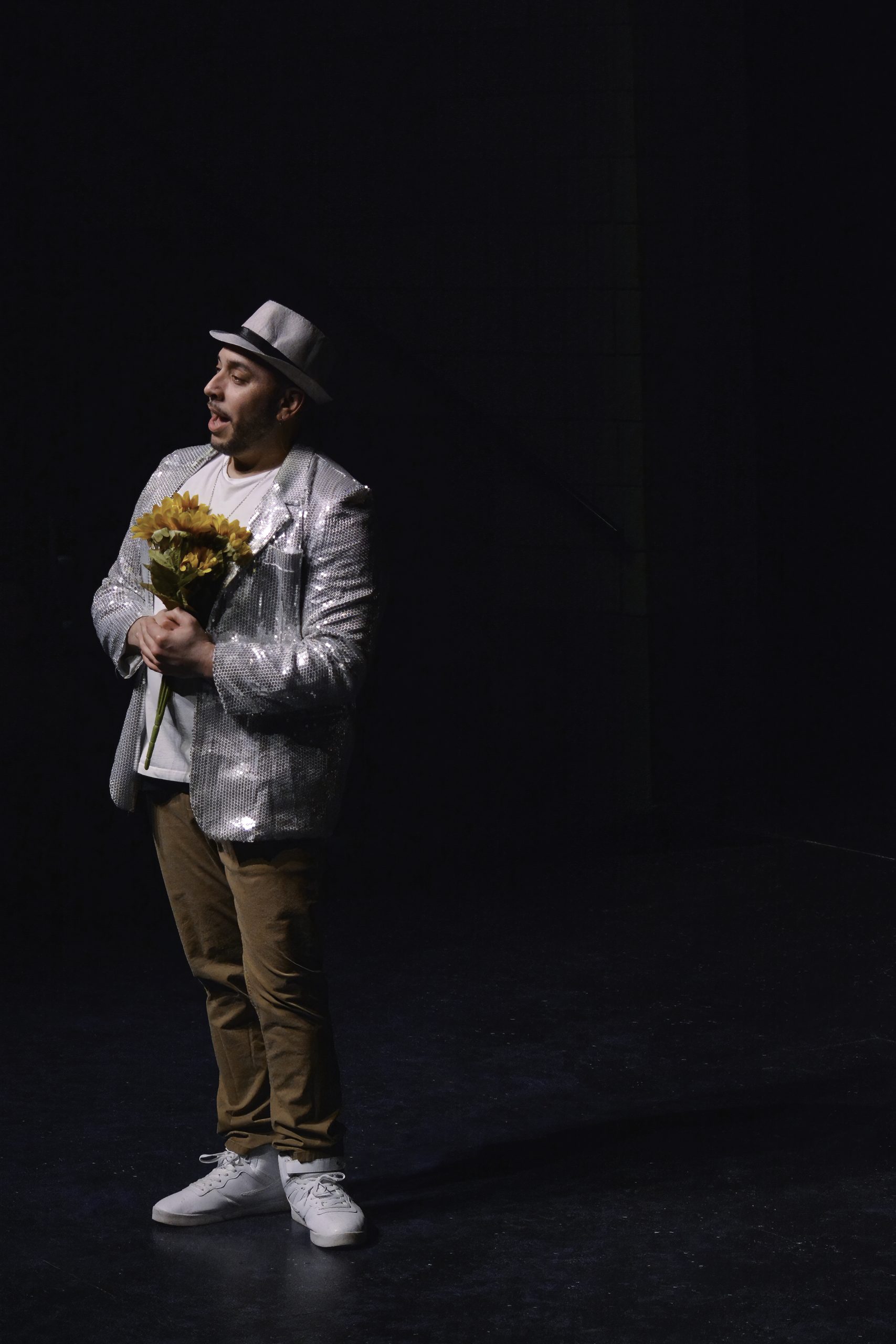 Edwin with flowers